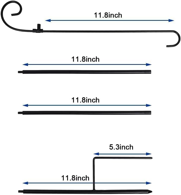 ESTTOP Garden Flag Stand, Thickened Pole Sturdy Straight Premium Metal Yard Flag Holder Weather-Proof Flagpole with Clip and Stopper, Garden Flag, with 6 Seasonal Decorations - Image 2